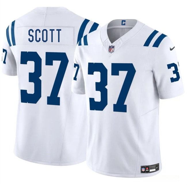 Men's White Indianapolis Colts #37 Daniel Scott 2025 F.U.S.E. Vapor Limited Stitched Football Jersey